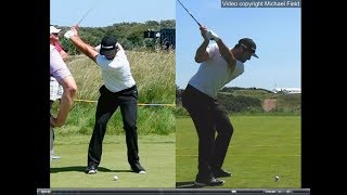 Jon Rahm golf swing  Long Iron faceon amp downtheline July 2017 [upl. by Nimaj]