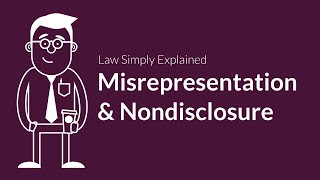 Misrepresentation and Nondisclosure  Contracts  Defenses amp Excuses [upl. by Orhtej]