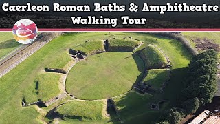 CAERLEON ROMAN BATHS amp AMPHITHEATRE WALES  Walking Tour  Pinned on Places [upl. by Alameda]