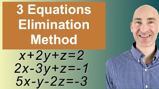 Solving Systems of 3 Equations Elimination [upl. by Elletsyrk]