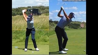 Justin Thomas golf swing  Long Iron faceon amp downtheline July 2017 [upl. by Chandra]