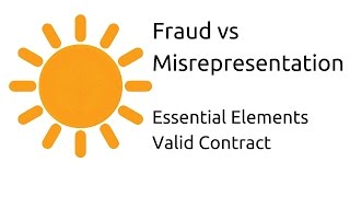 Fraud vs Misrepresentation  Other Essential Elements of a Valid Contract  CA CPT  CS amp CMA [upl. by Nared486]